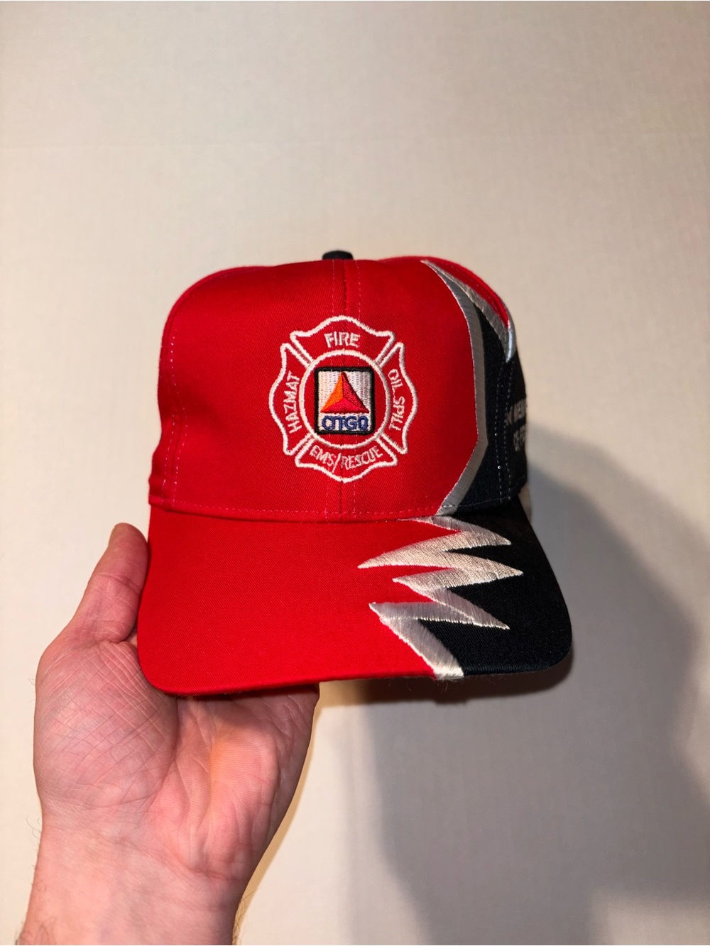 Vtg Kati Headwear Citgo Firefighter Rescue Jagged Edge Shockwave 90’s Strapback